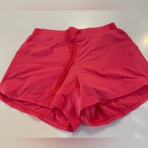 MONO B Mid Rise Shorts With Built-In Shorts Coral Red